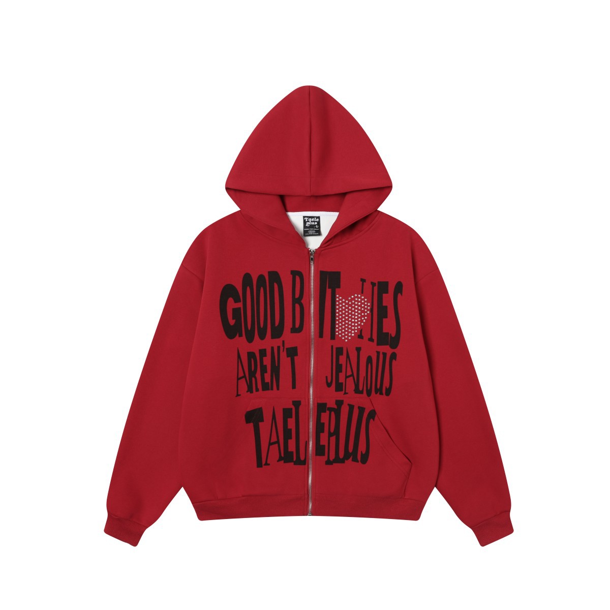 American Graphic Crystal Oversized Hooded Open Front Sweater
