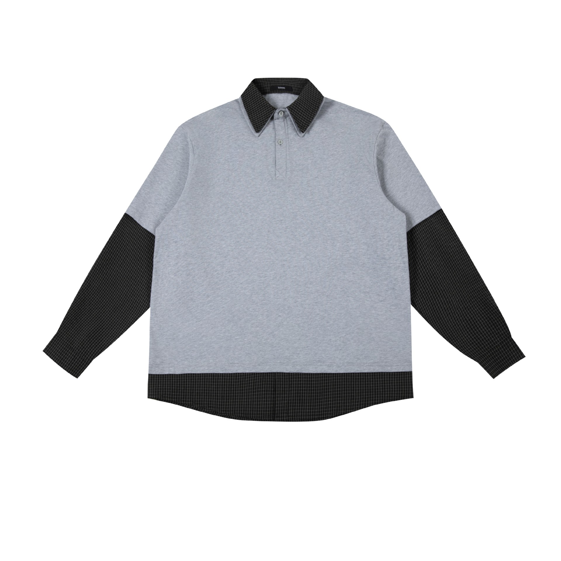 Oversized Cotton Mock Layer Letter Hoodie