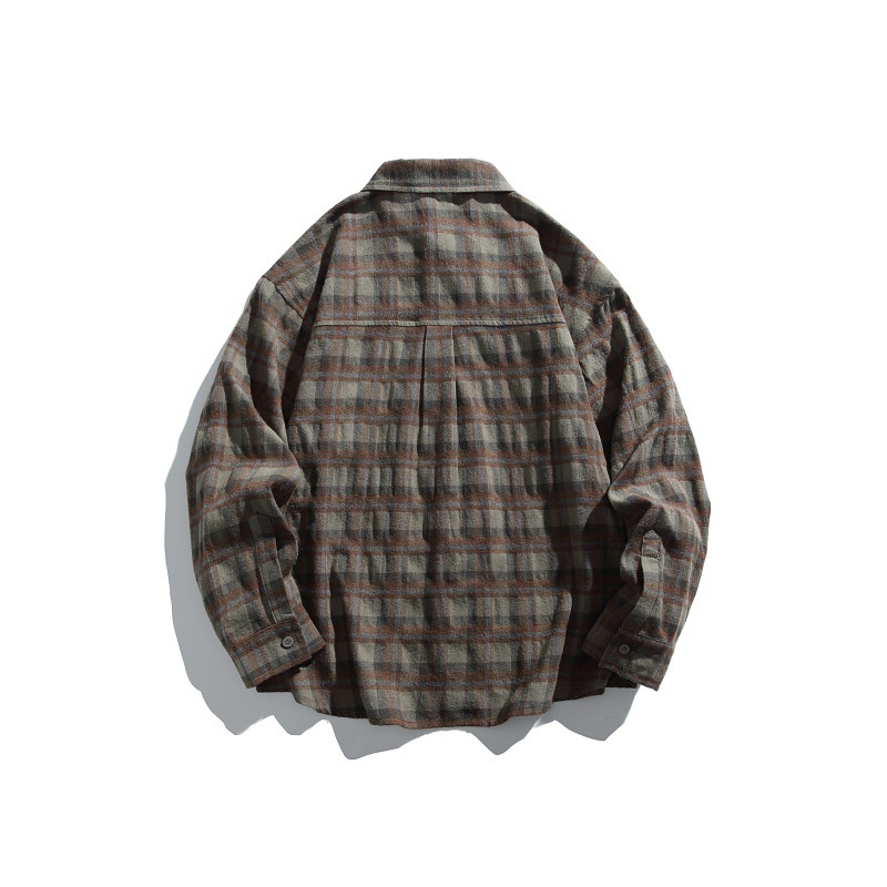 Japanese Retro Checkered Oversized Shirt