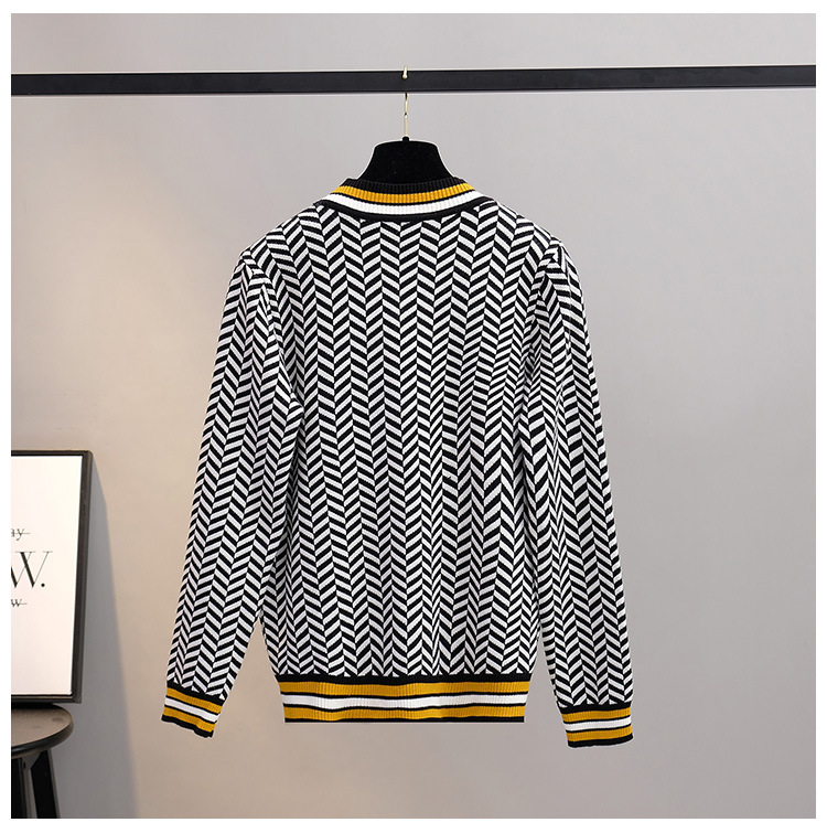Ladies Chunky Long Sleeve Hedging Sweater