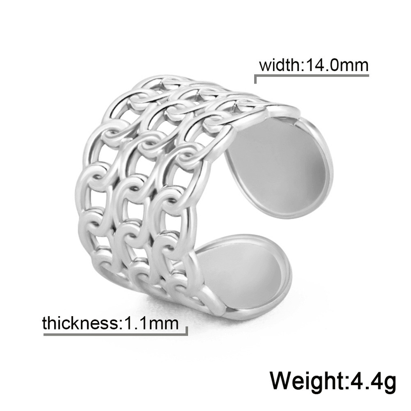 Unisex Golden Chunky Cutout Ring