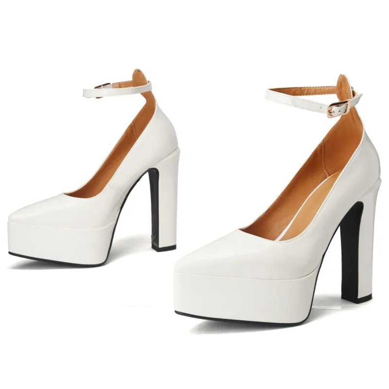 Ladies Shiny Stiletto Raised Sole Evening Shoes