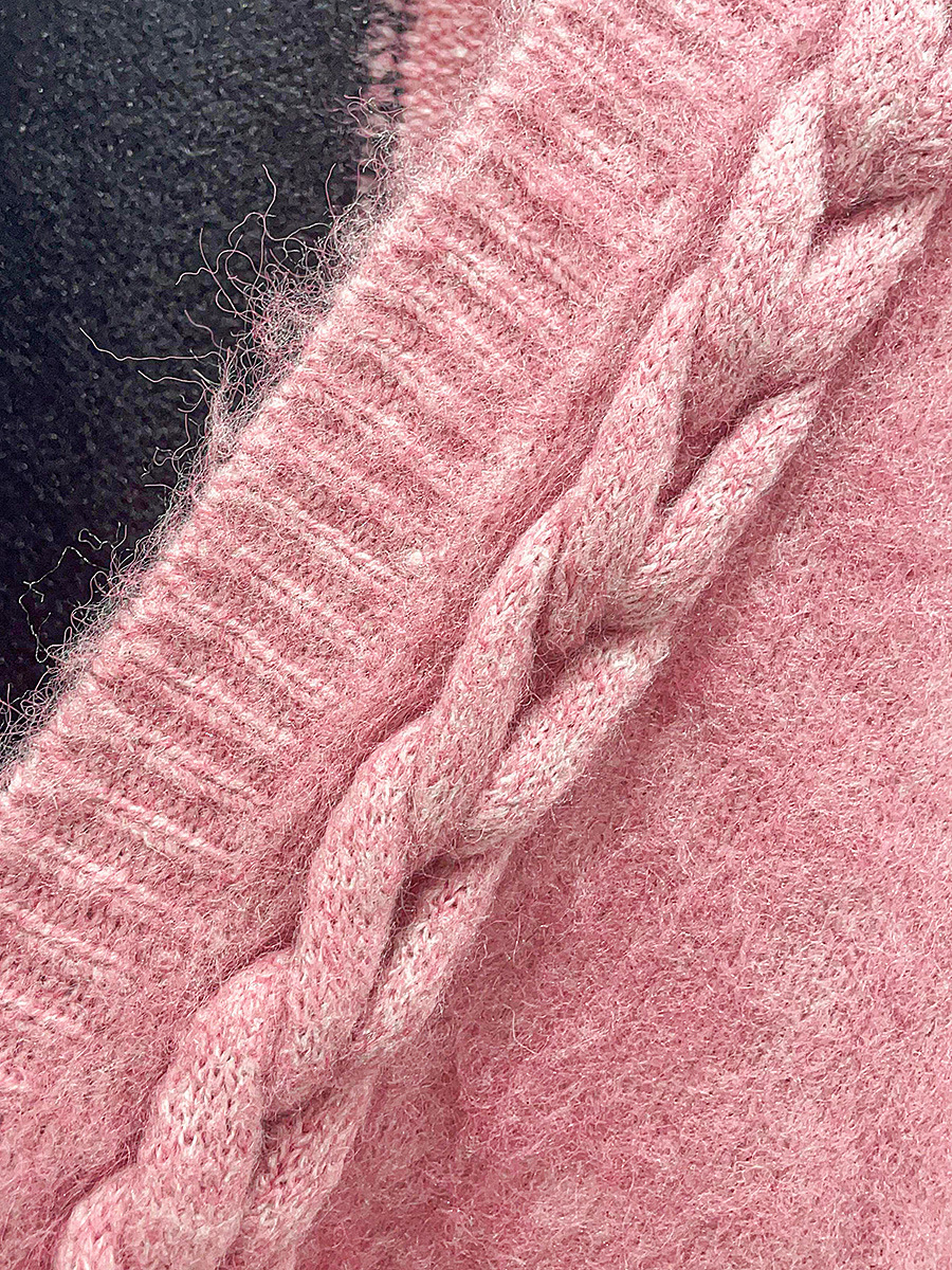 Ladies Colorblock Chunky Oversized Knitted Cardigan
