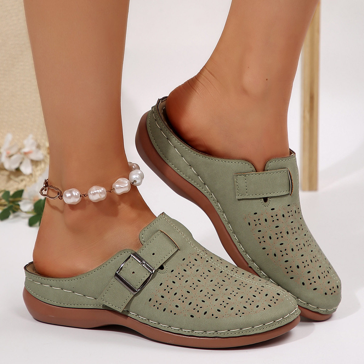 Spring and summer leisure half dragging lazy shoes