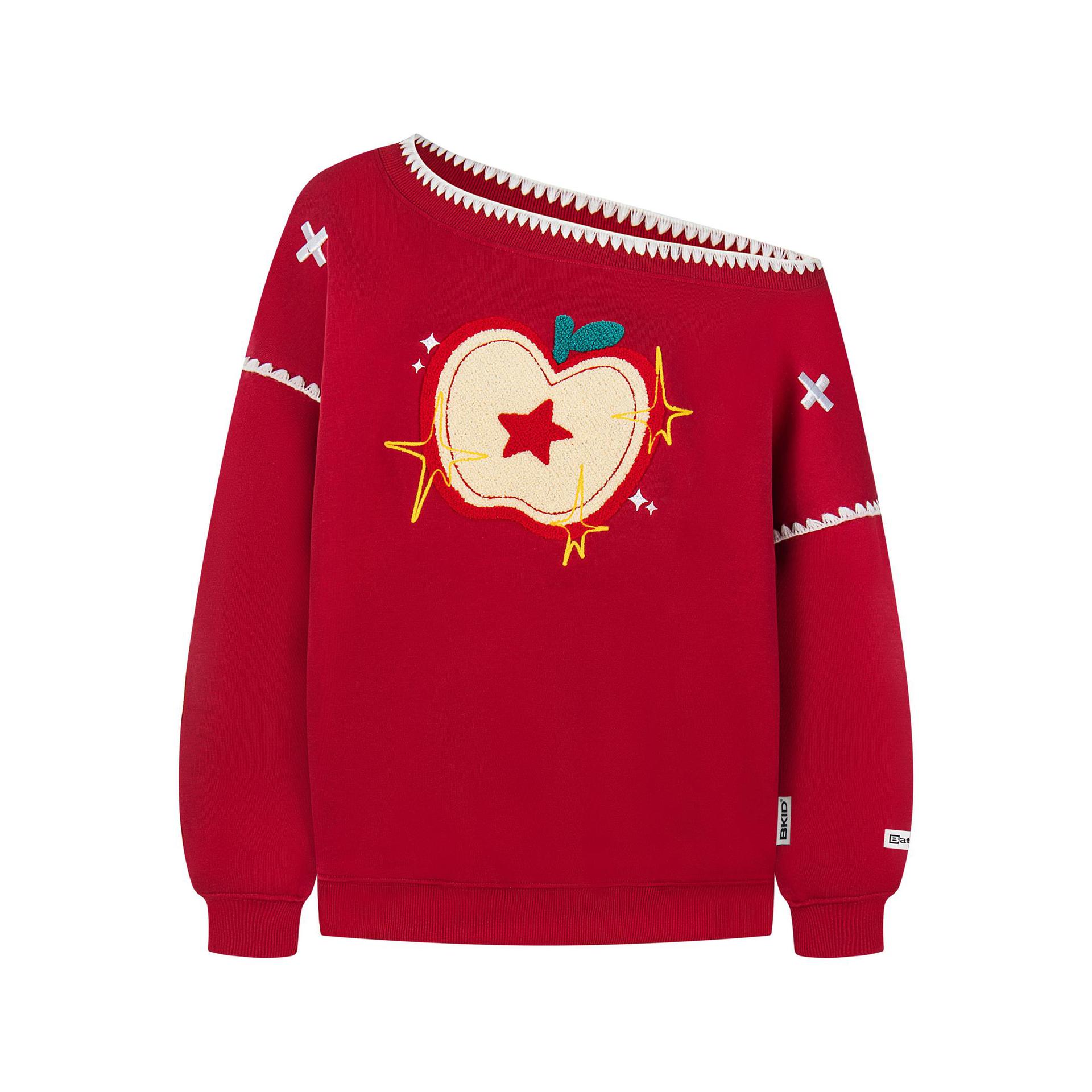 Cotton Long Sleeve Asymmetric Fruit Hoodie