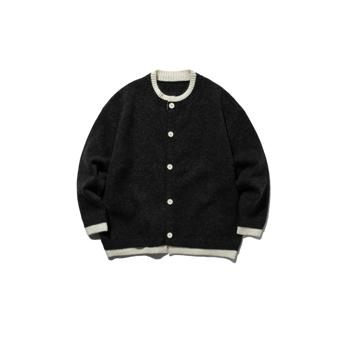 Japanese Workwear Double Layer Polyester Cardigan