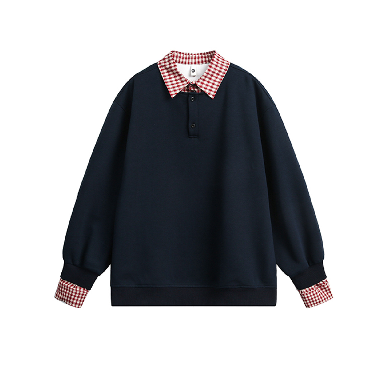 Solid Faux Layered Hoodie