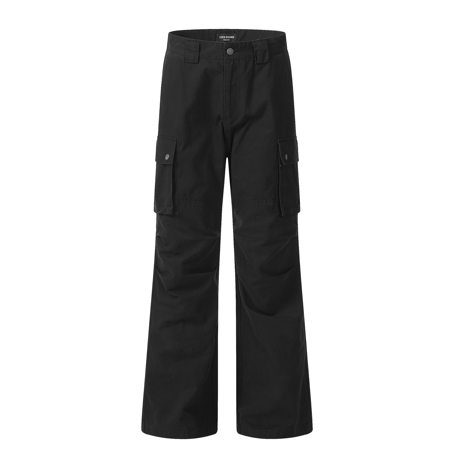 Multi-Pocket Flared Work Pants for Men and Women