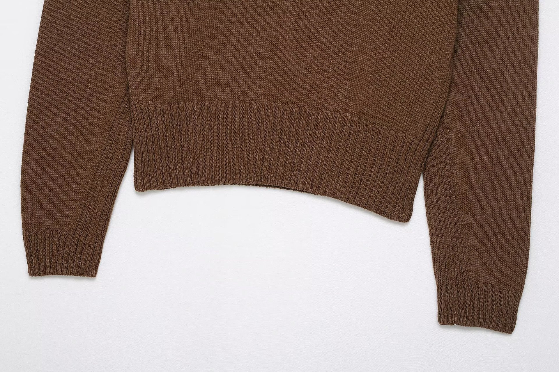 Ladies Solid Color Plunge Sweater