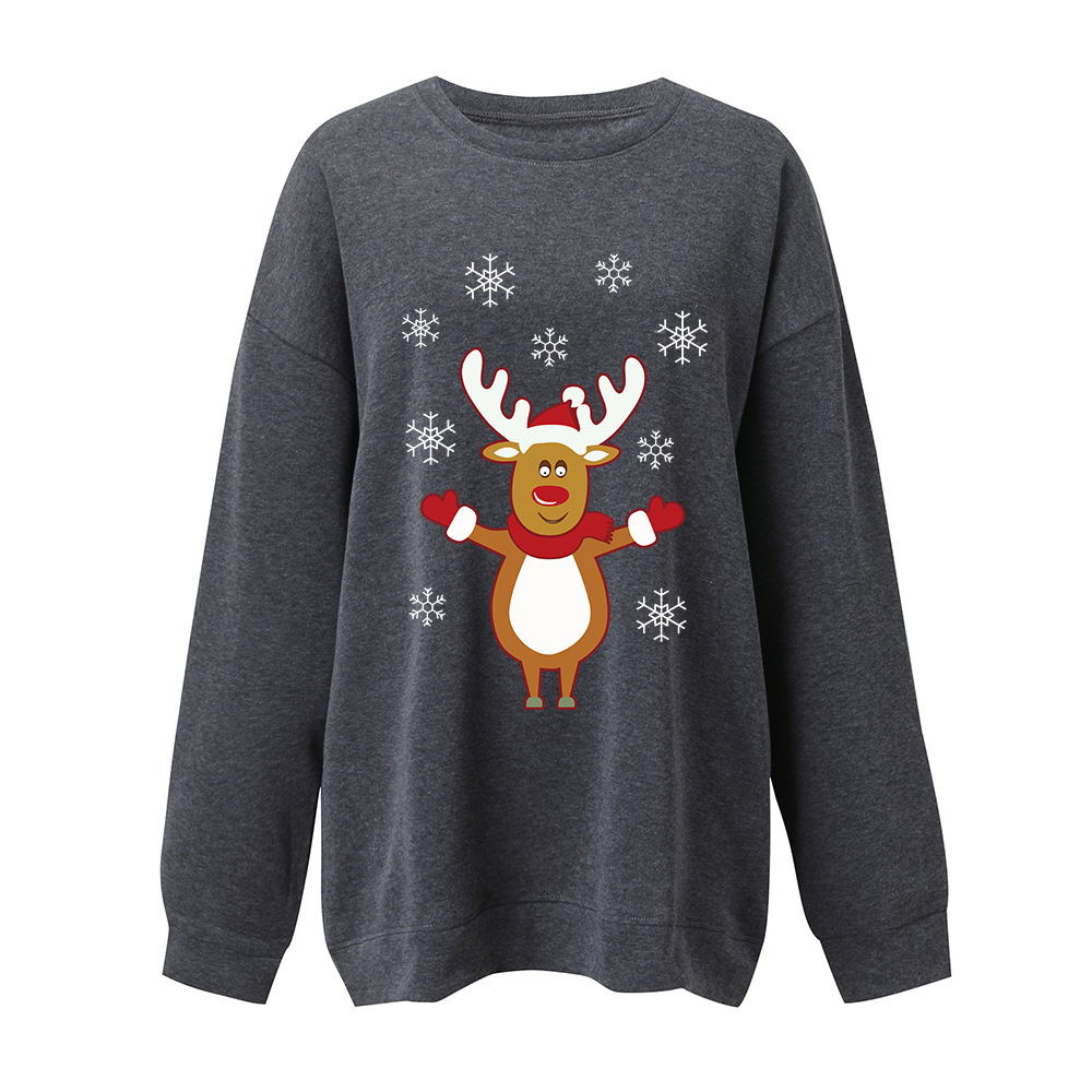 Loose Fit Cotton Blend 3D Deer Hoodie