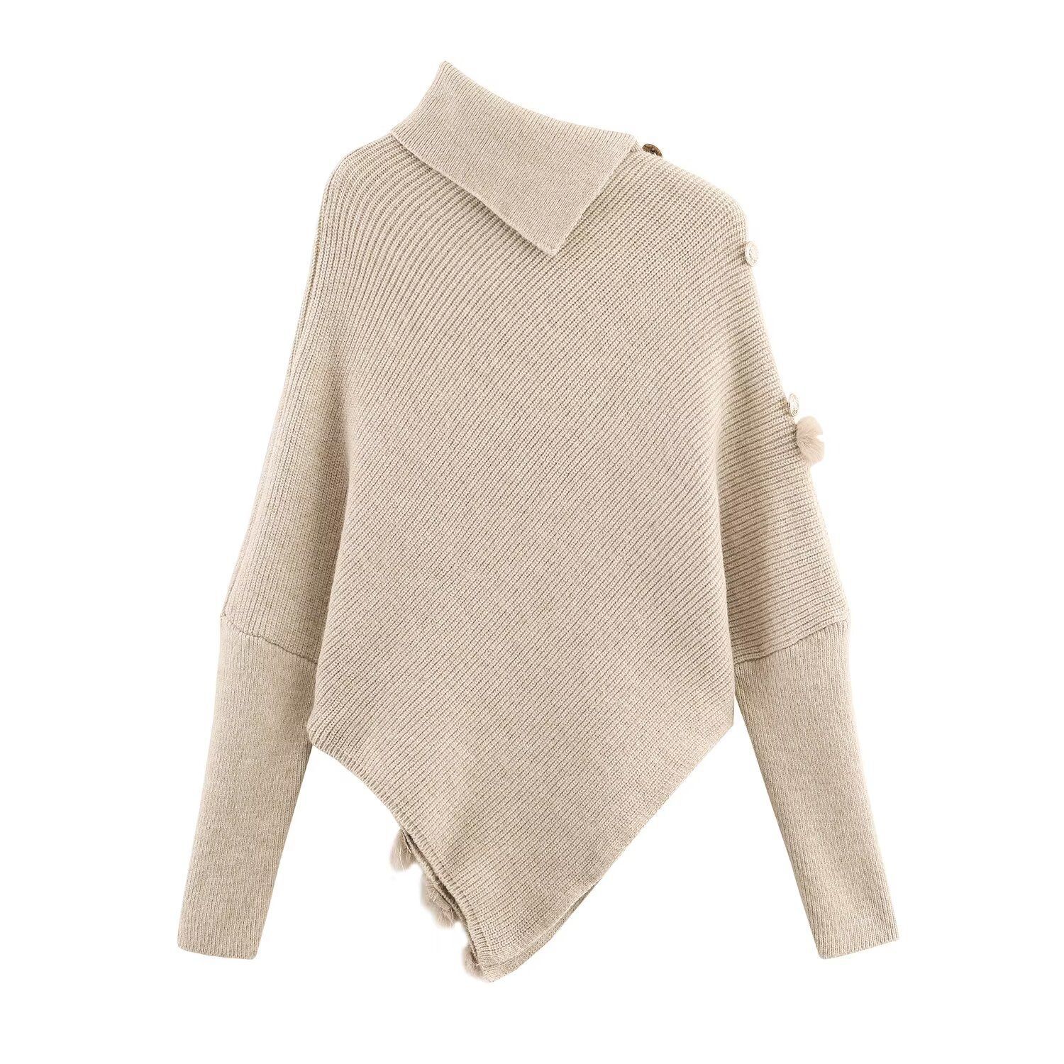 Asymmetric Dolman Sweater with Hardware