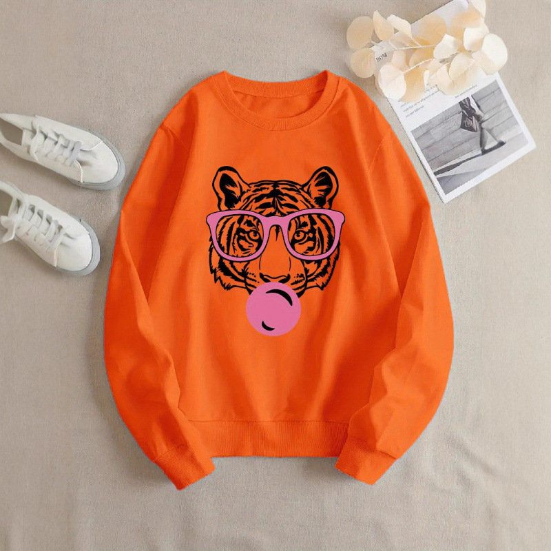 Women's Striped Cat Graphic Sweatshirt
