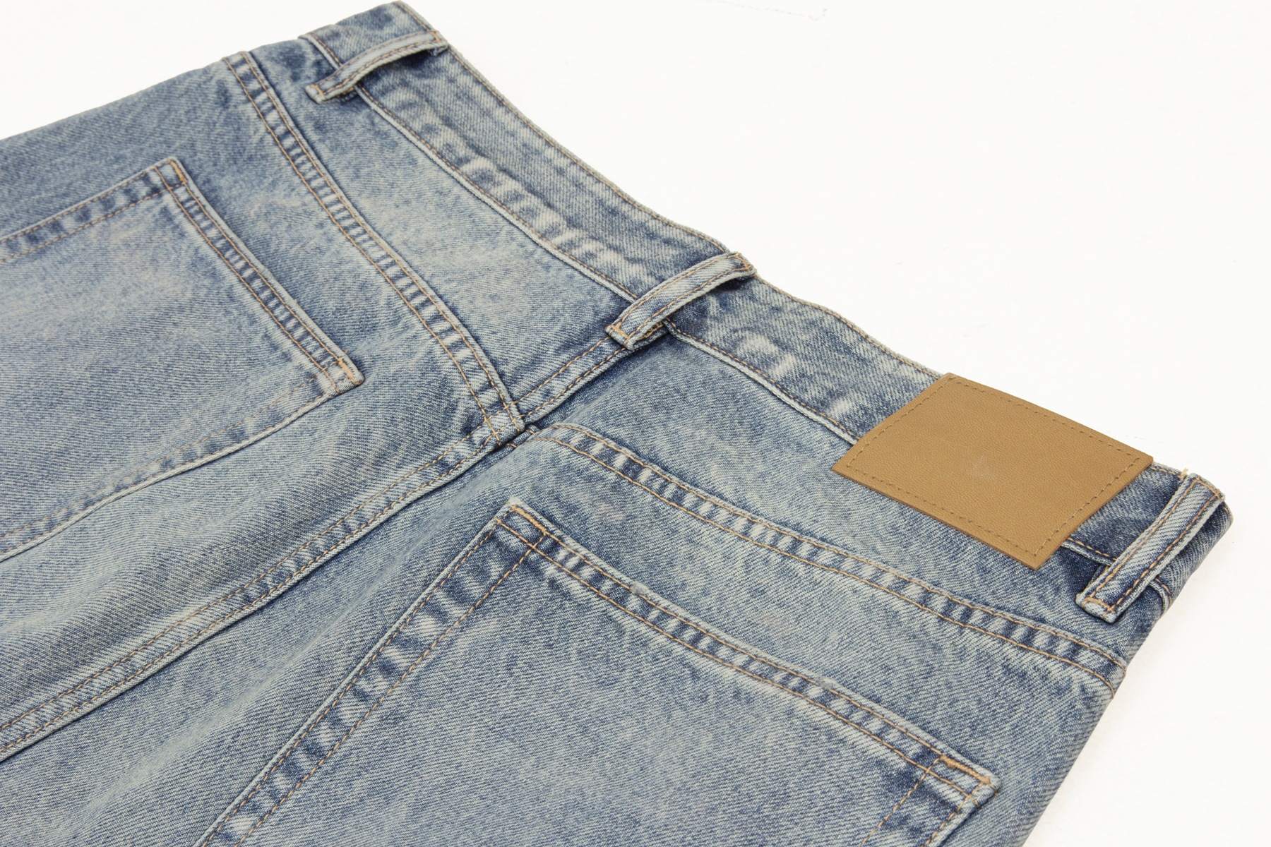 Street Style Unisex Vintage High-End Cat Whisker Washed Design Men's Loose Casual Jeans