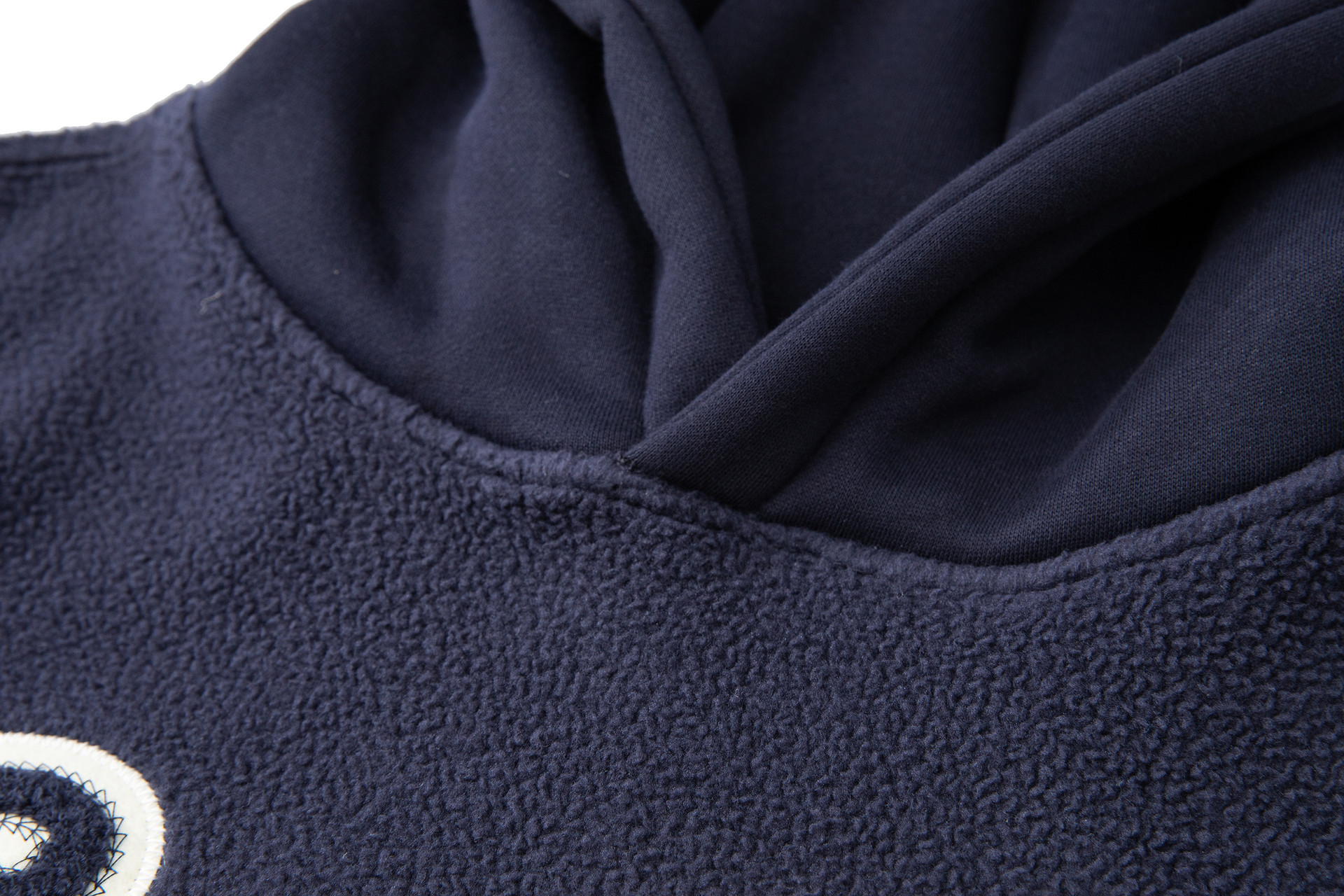 Oversized Logo Print Polyester Hooded Pullover