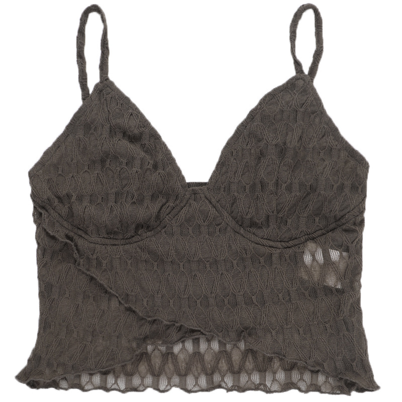 Figure-Hugging Asymmetric Scalloped Plunge Top