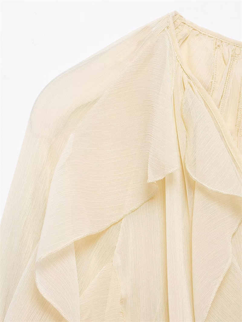Oversized Solid Ruffled Full Sleeve Shirt