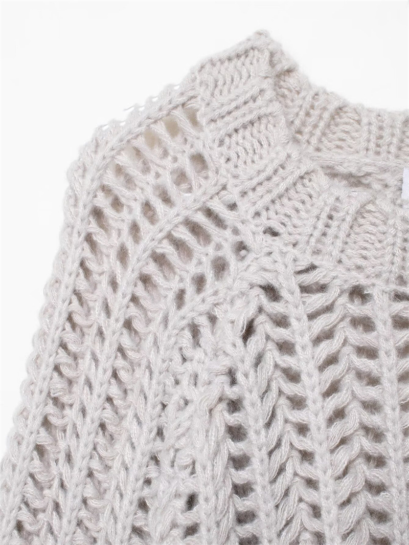 Style Women's Fashion Casual Long Sleeve Side Decorated Knit Top