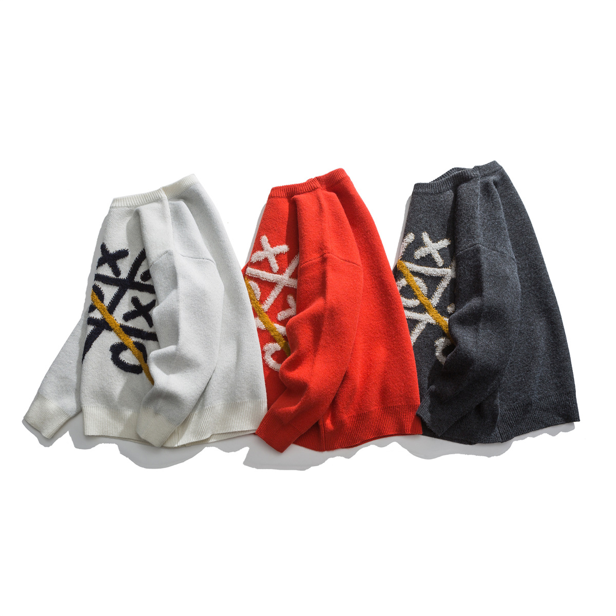 Japanese Workwear Color Block Long Sleeve Sweater