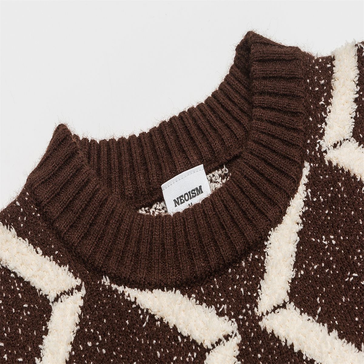 Men Crewneck Oversized Colorblock Japanese Workwear Sweater