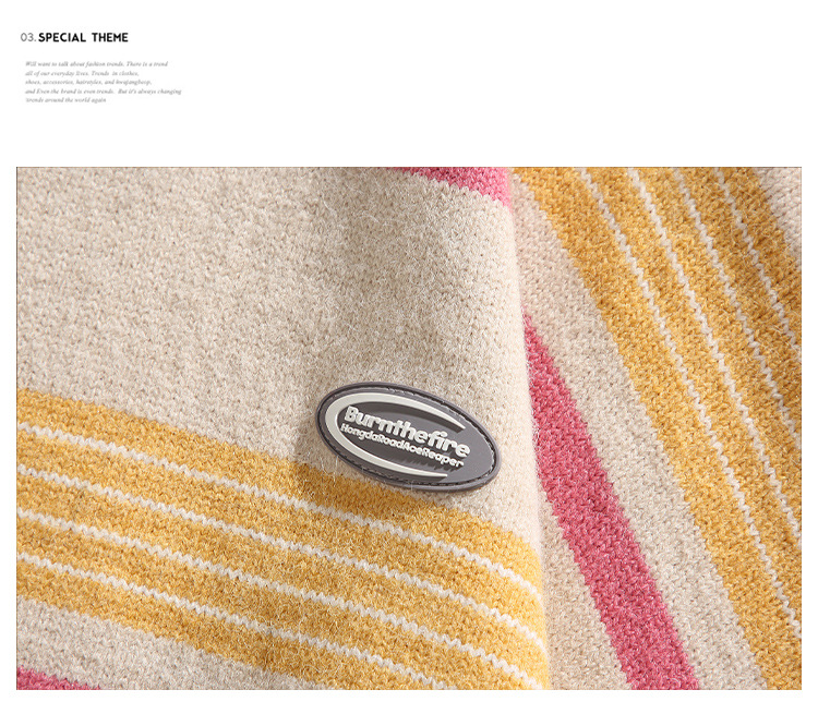 Loose Fit Japanese Workwear Color Block Sweater