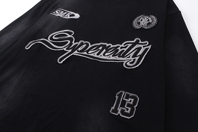Vintage Mixed Stitched Cotton Crew Sweatshirt