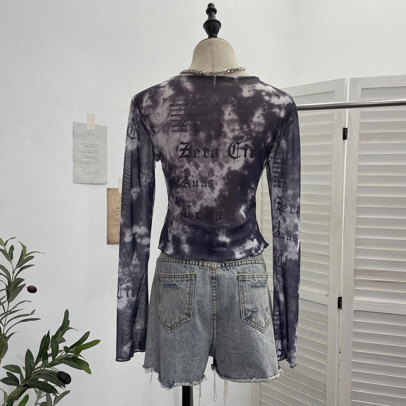 Long Sleeve Cover Up Short T-Shirt