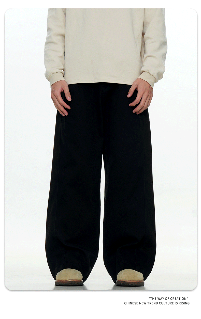 Straight Casual Jeans for Men and Women Cleanfit Trendy Loose Slim Pure Cotton Long Pants