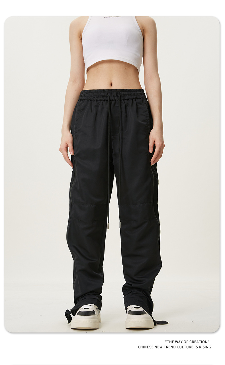 Outdoor Waterproof Pants Straight Leg Quick-Dry Casual Women's Workwear Zipper Black Functional Trousers Men