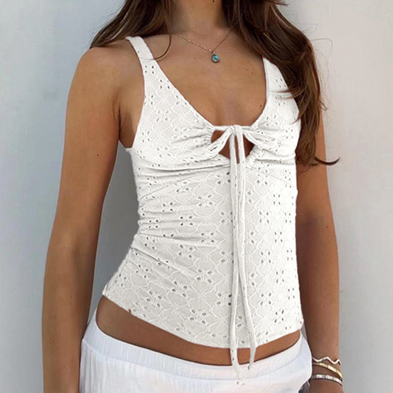 Strapless Polyester Tie-Front Vest