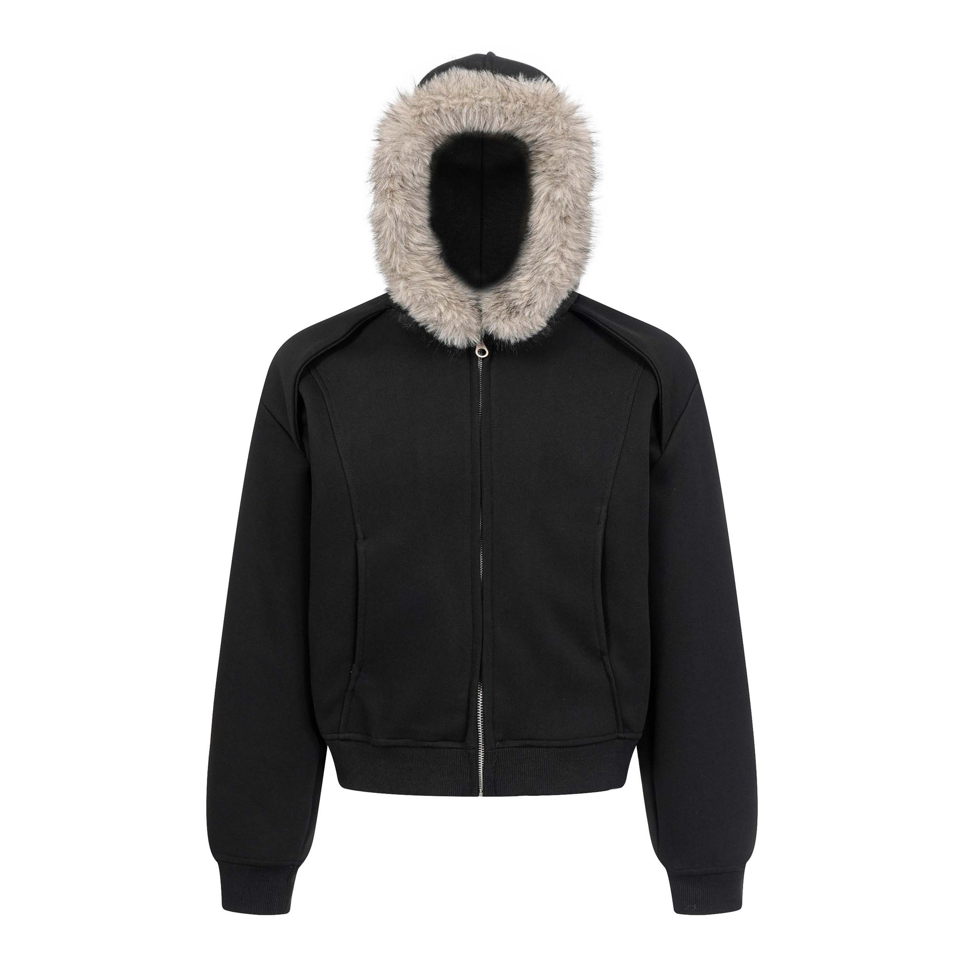 Relaxed Fit Long Sleeve Plain Cotton Hoodie