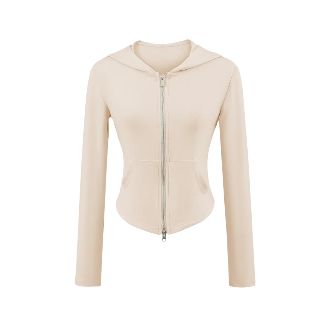 Ladies Minimalist Fitted Full Arm Hoodie