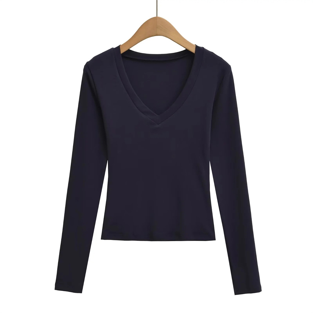 Plain Slim Fit Low Cut Wrist-Length Body Suit