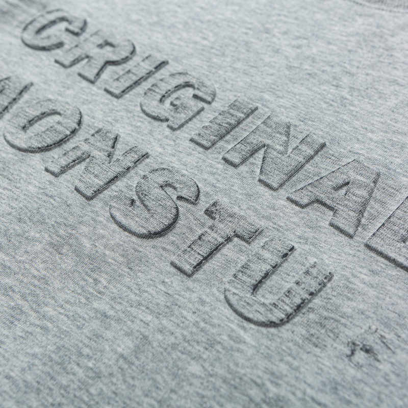 Cotton Blend Oversized Crew Alphabet Hoodie Long Sleeve