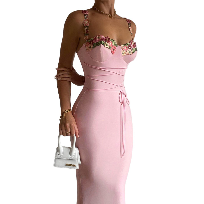 One Shoulder Padded Belted Bodycon Maxi Skirt