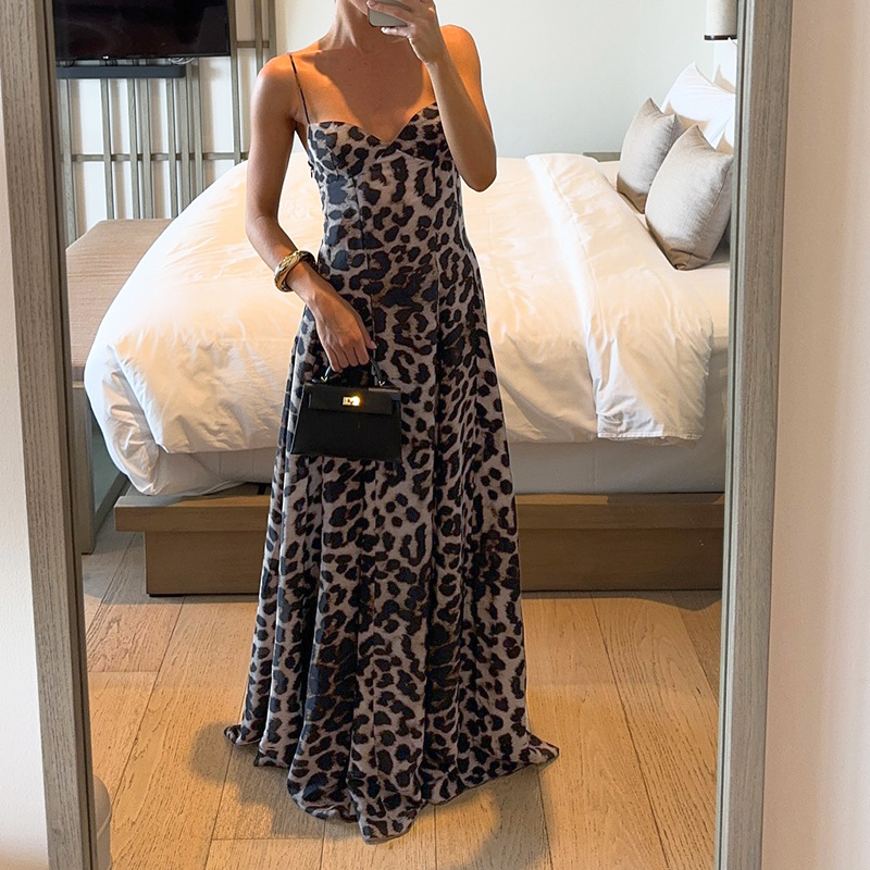Bold Cheetah Pattern Sleeveless Maxi Dress