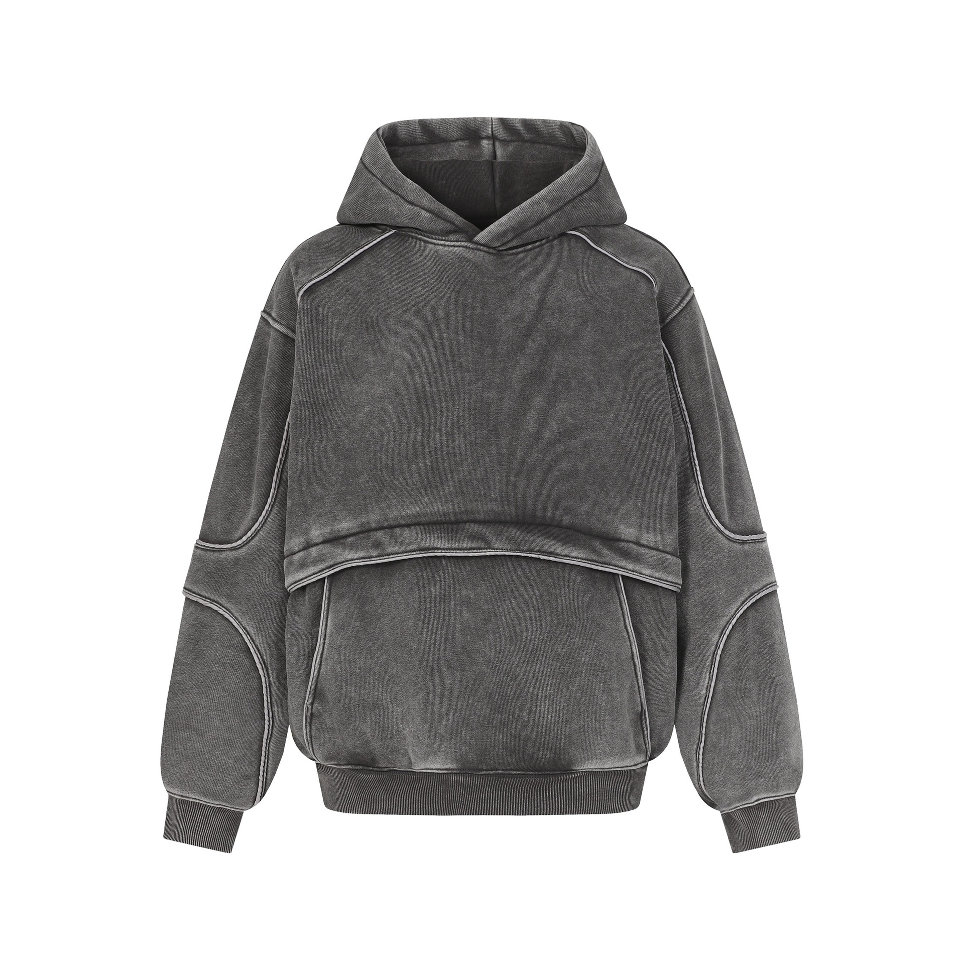 Oversized American Retro Faded Hoodie