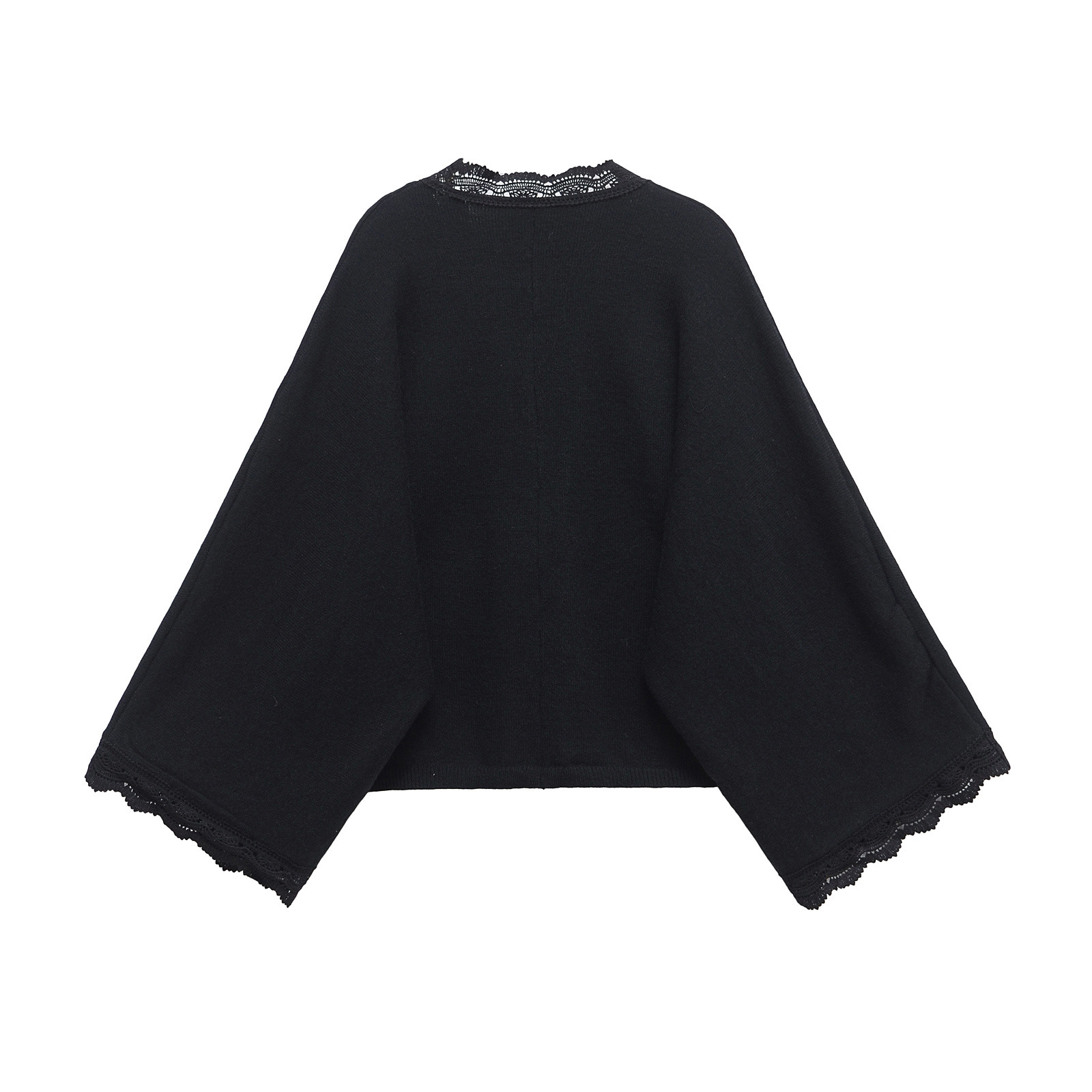 Regular Fit Loose Sleeve Solid Color Button-Front Cardigan
