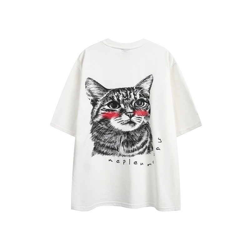 Oversized Unisex Japanese Retro Letter Crew Neck Tee