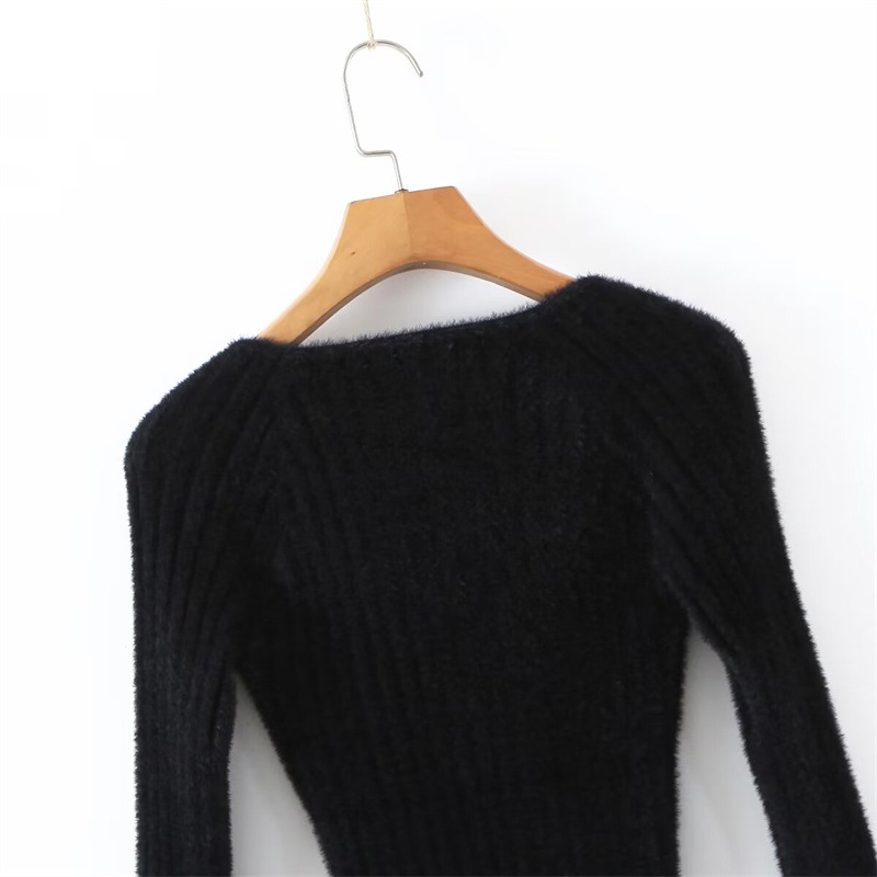 Fashionable and Sexy Style Women's Long Sleeve Hollow Knit Top