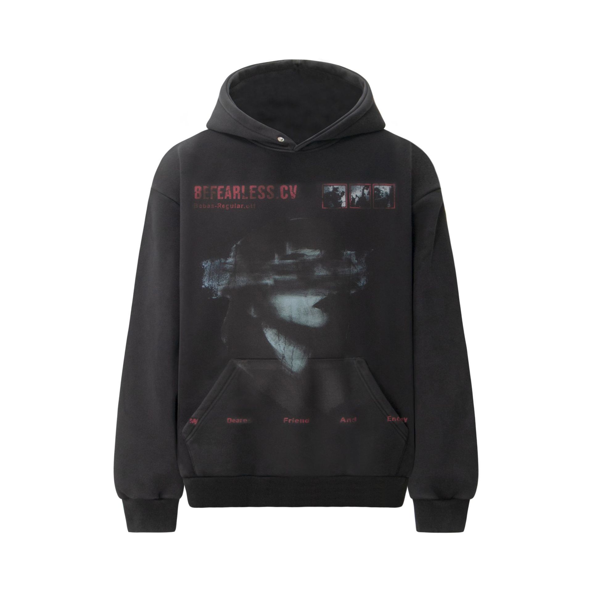 Style Conley Print Portrait Washed Hoodie Sweatshirt