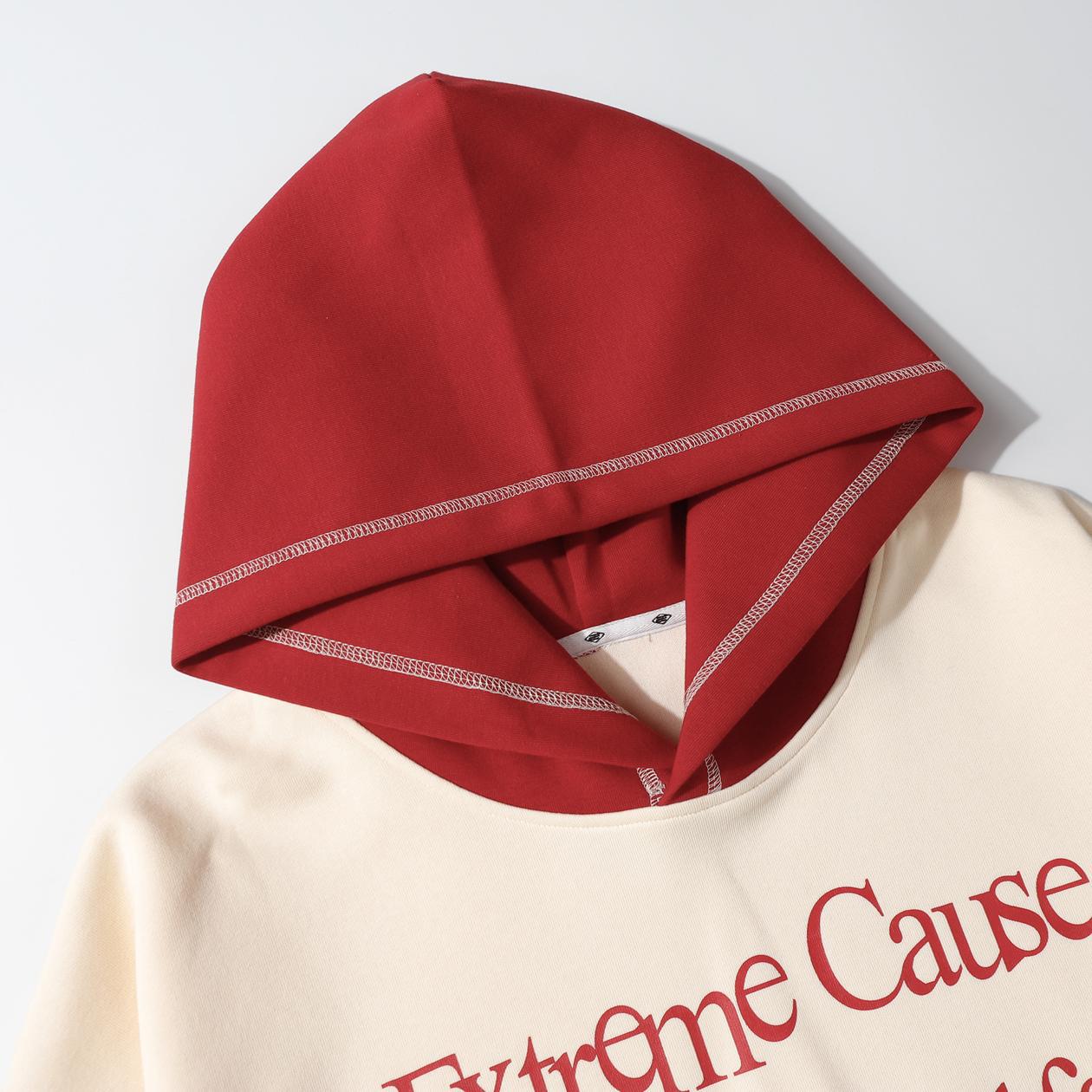 Two-Tone Linear Typography Hoodie