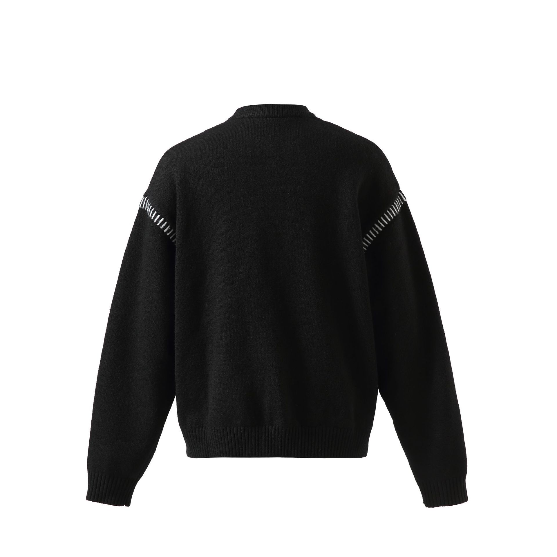 Oversized Japanese Workwear Sweater Accent Seams