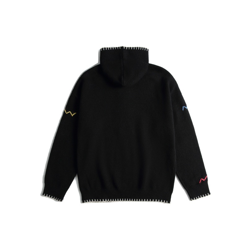 Japanese Workwear Oversized Color Block Stitched Hood Sweater