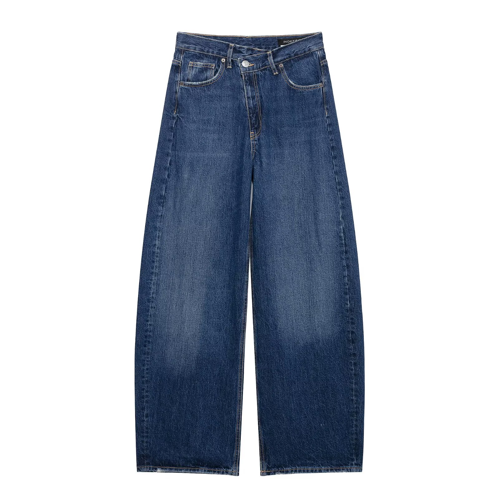 Versatile high waist slimming denim versatile wide leg pants for women