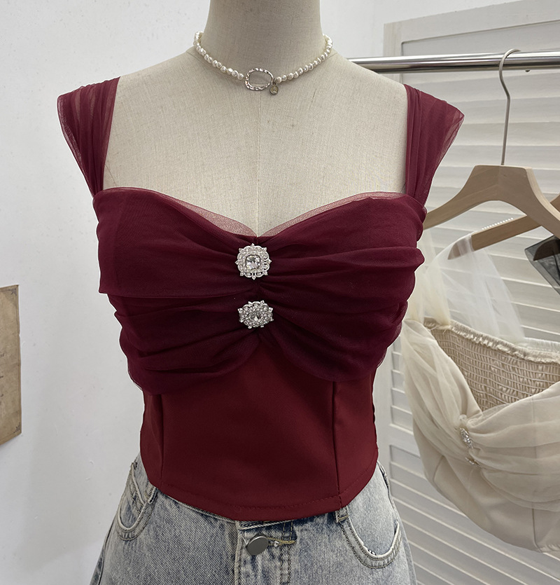 Sexy Slim Fit Solid Color Mesh Top