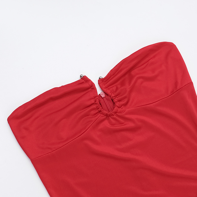 Circle strapless strap slimming and slimming dress