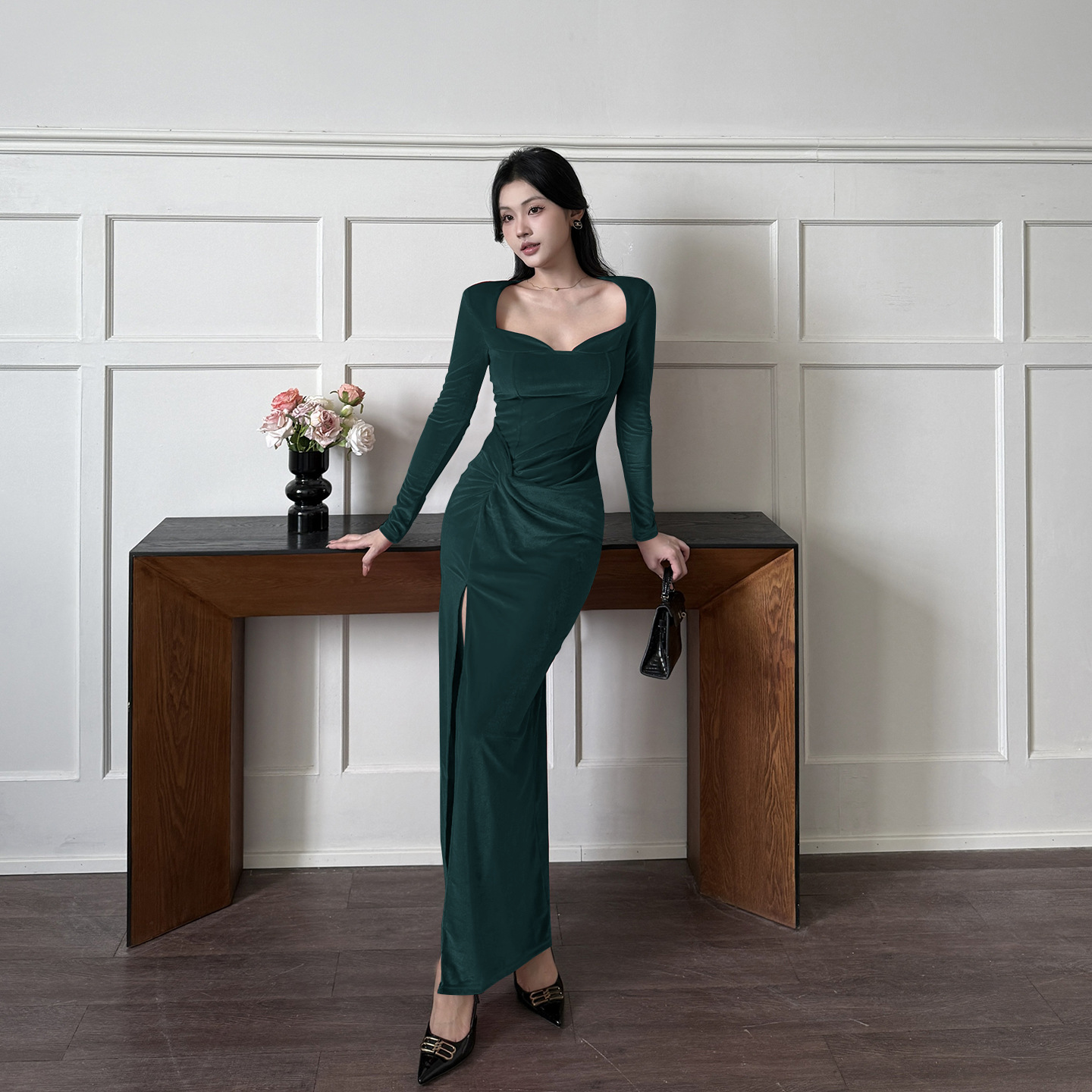 Bodycon Maxi Dress with Side Split