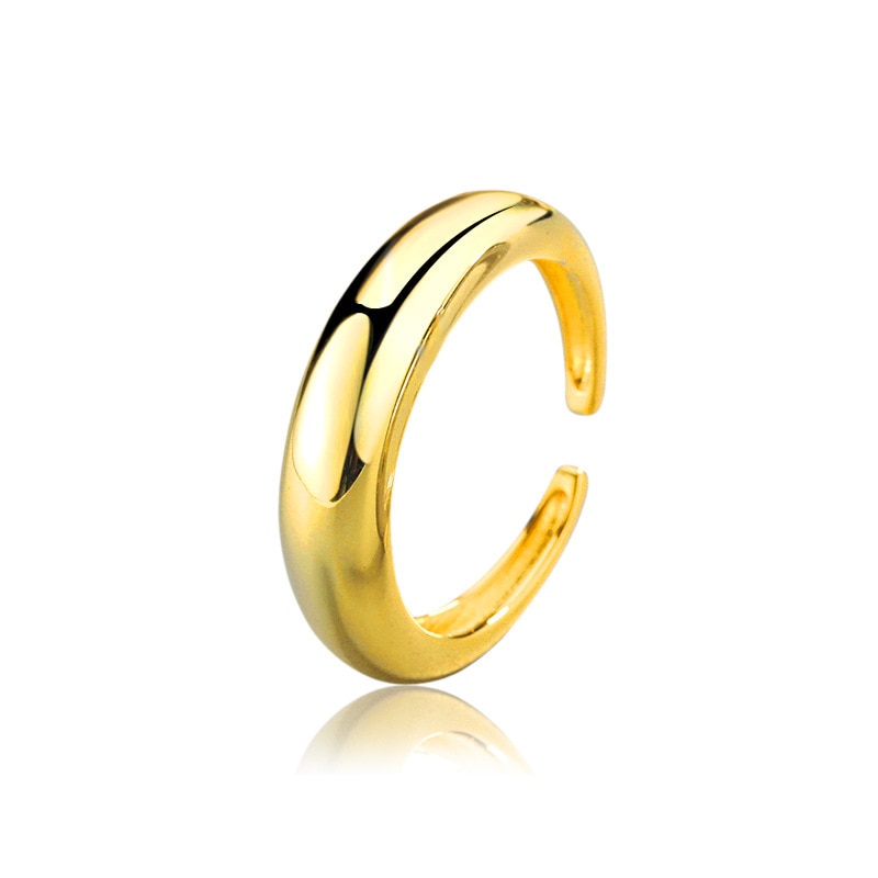 Silver Color Open Ring Smooth Drop Personality Adjustable Ring Fine Jewelry For Women Party Accessories Trend