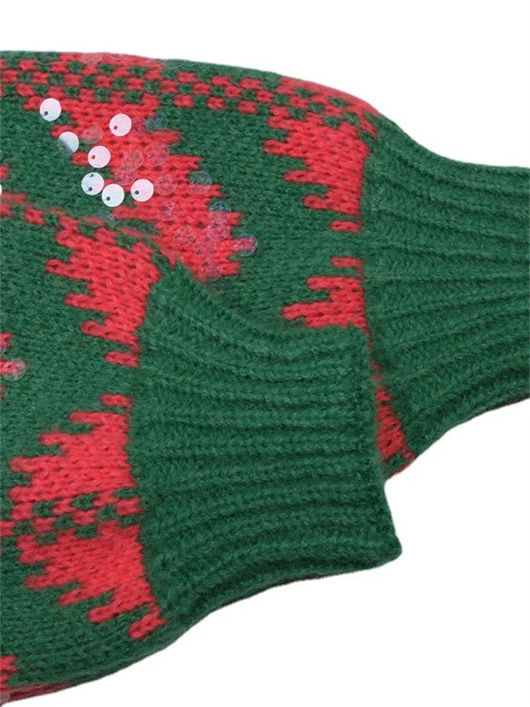 Ladies Sparkle Contrast Block Relaxed Sweater
