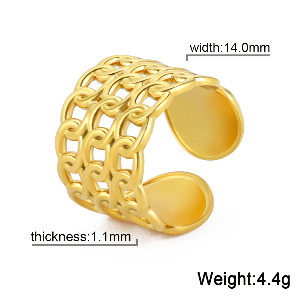 Steel Rings For Women Men Gold Color Hollow Wide Ring Female Male Party Finger Jewelry Gift Trend Free Shipping